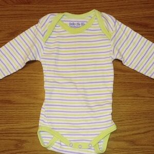 Under the Nile Striped Baby Bodysuit - Yellow and White